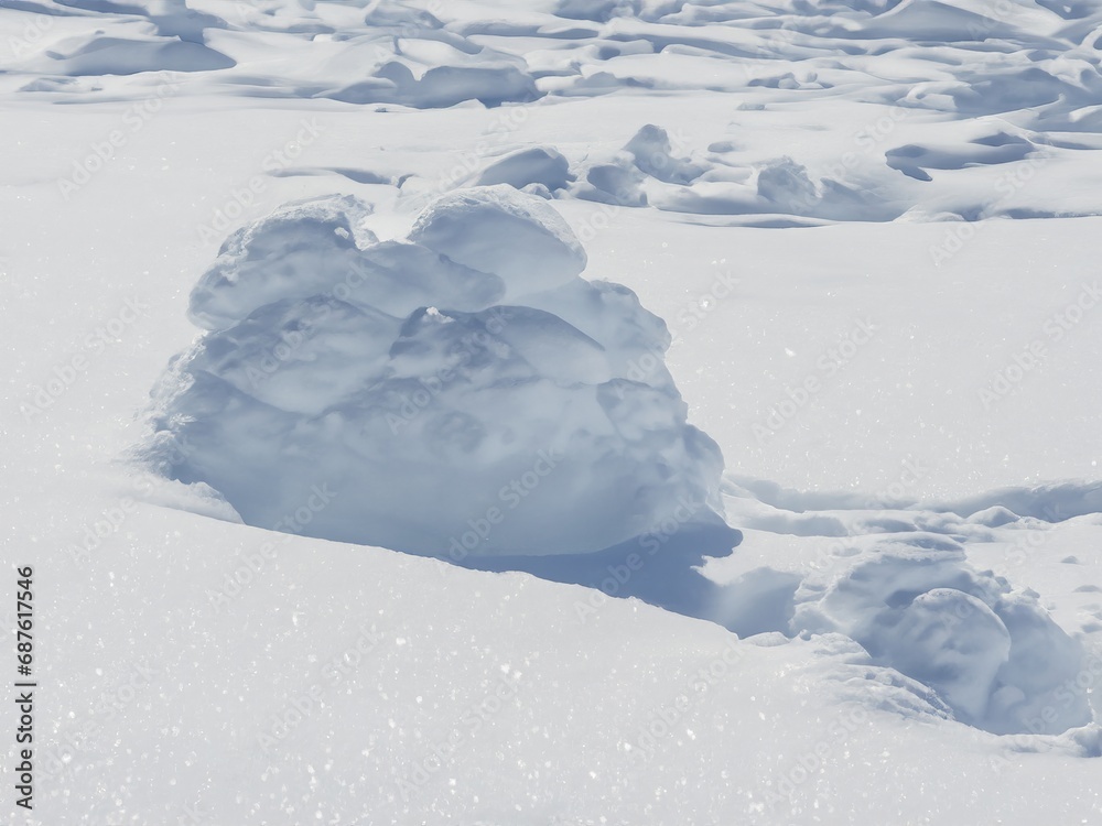 a pile of white clean snow