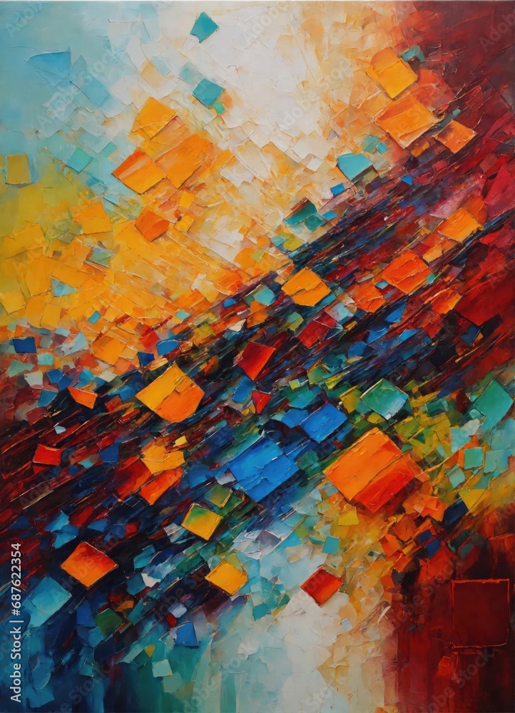Fototapeta premium Abstract painting Colorful background