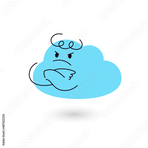 Cloud Cartoon Character Angry