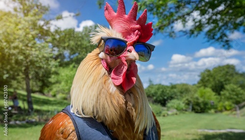 rooster wear sunglasses generate ai