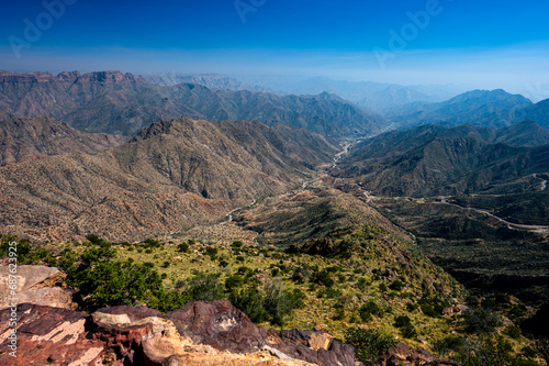 Landscape of the Asir Mountains in Saudi Arabia.