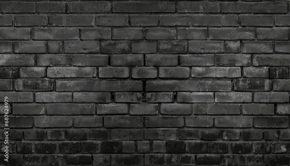 wide old black shabby brick wall texture dark masonry panorama brickwork panoramic grunge background