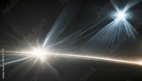 beautiful light flares glowing streaks on dark background