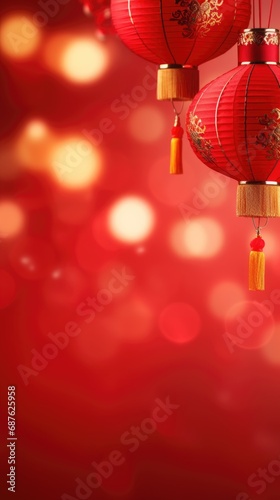 Chinese lantern traditional Asian style. Festive background for Lunar New Year. Lantern Festival
