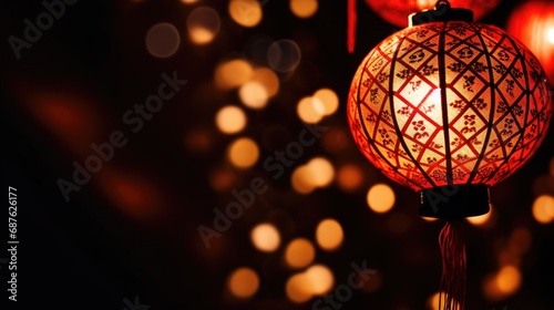 Chinese lantern traditional Asian style. Festive background for Lunar New Year. Lantern Festival