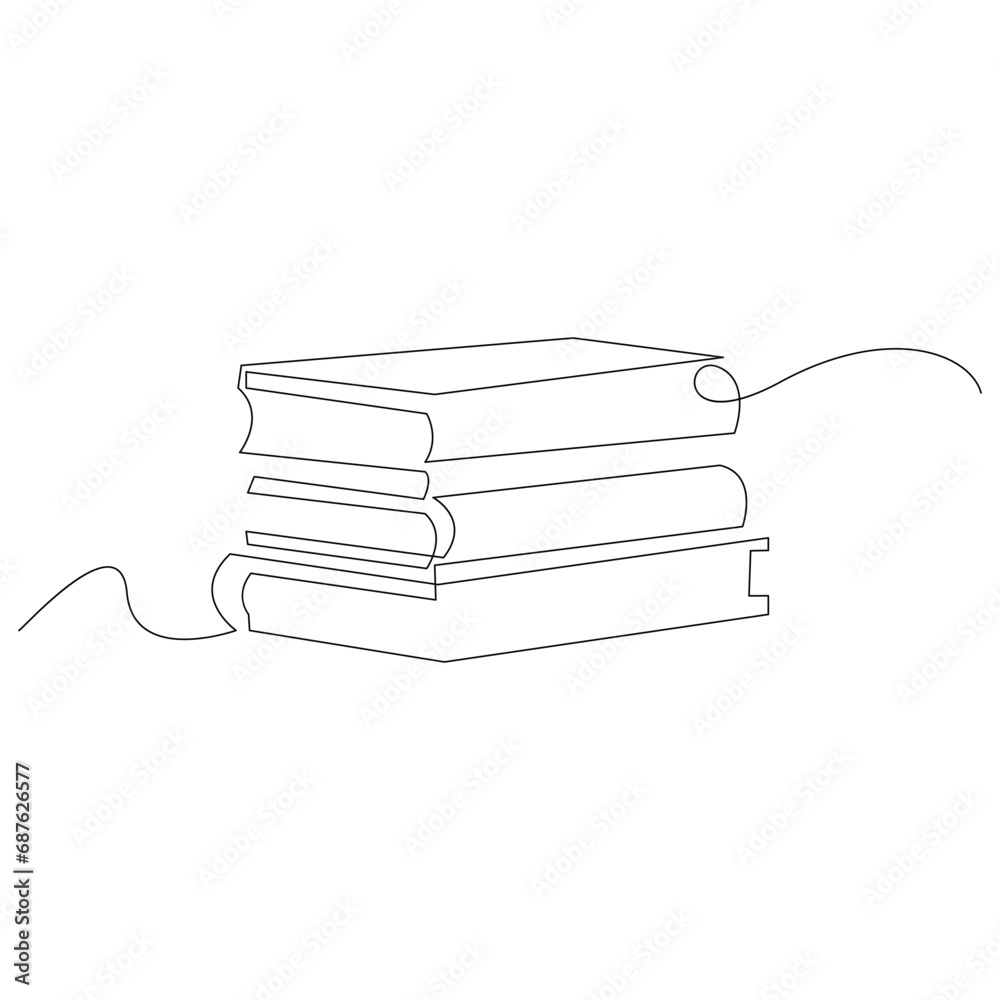 Book one line continuous outline vector art drawing and simple minimalist design Book one line continuous outline vector art drawing and simple minimalist design