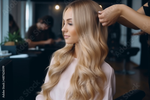 Hair Extensions Procedure in Hair Salon