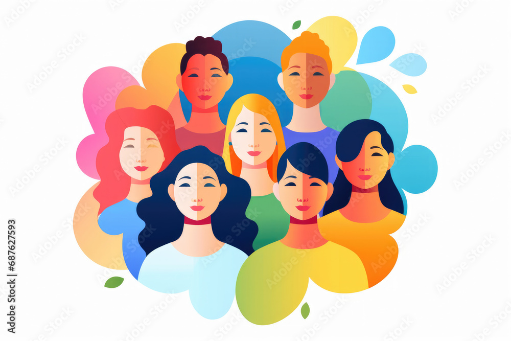 Diverse women representation in modern illustration Diverse women representation in modern illustration