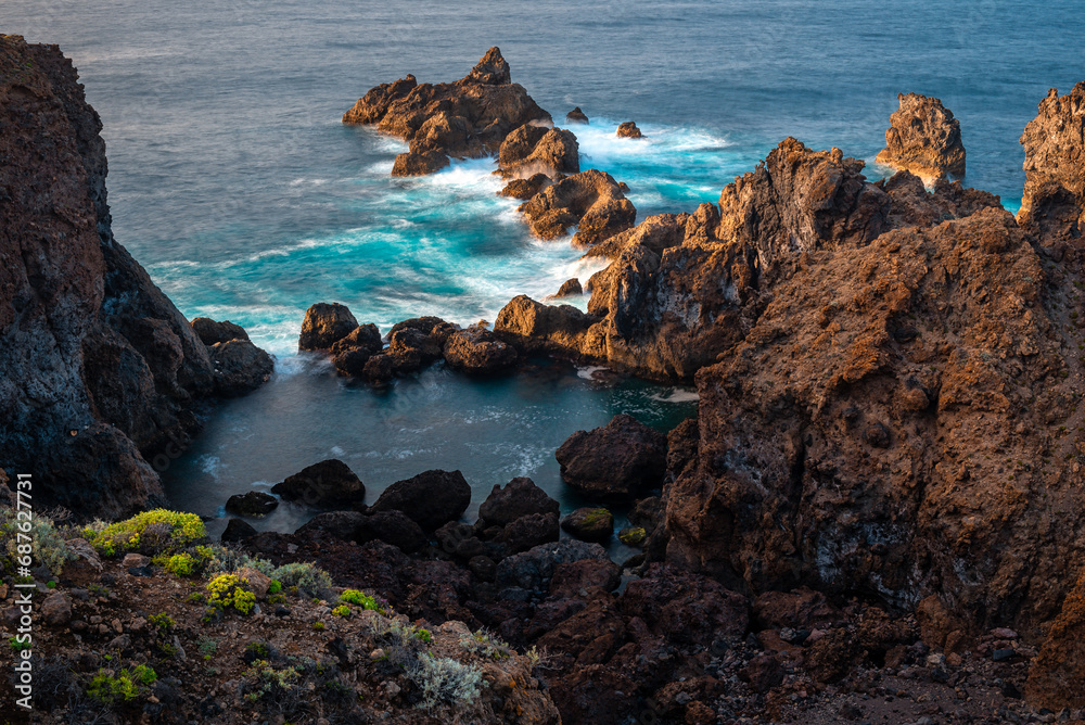 Punta de Juan Centellas cape at sunset, Tenerife Island, Spain Punta de Juan Centellas cape at sunset, Tenerife Island, Spain