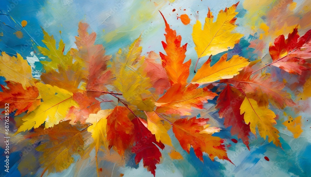 captivating image of autumn colored paint splatters on a canvas symbolizing autumn leaves falling generative ai captivating image of autumn colored paint splatters on a canvas symbolizing autumn leaves falling generative ai