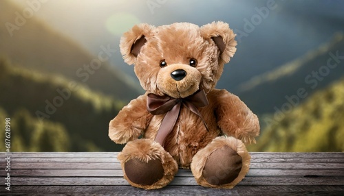 cute brown teddy bear stuffed animal on a background