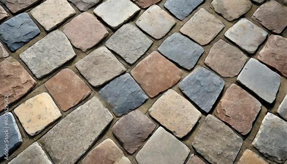 stone pavement texture abstract background of cobblestone pavement close up seamless texture perfect tiled on all sides