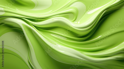 A smooth green slimy surface glossy waves pistachio color 