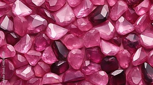 Pink sapphire stone pattern, transparent gem background