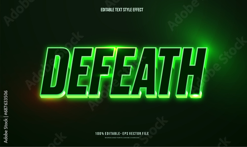 Editable text effect shiny green. Text style effect. Editable fonts vector files.
