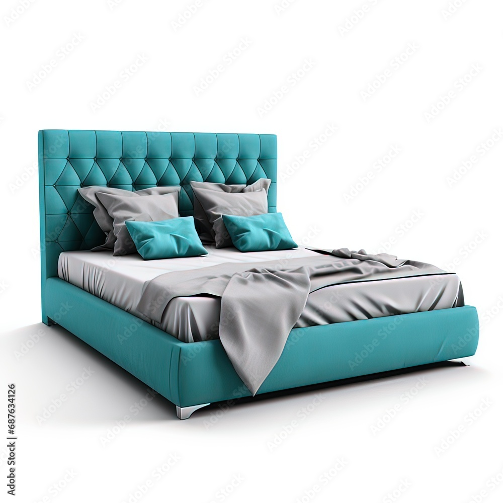 Obraz premium bed cyan