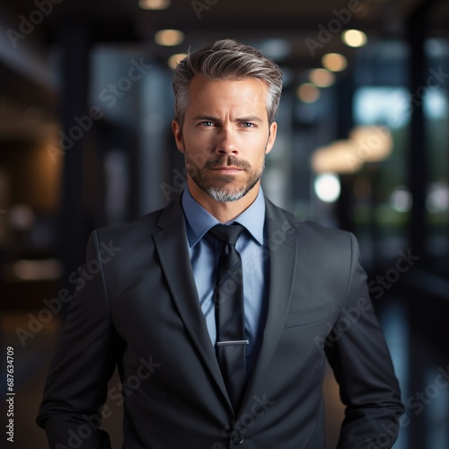 indian businessman standing confidently at office
