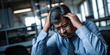 Young indian businessman filling stress at office