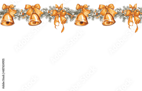 Christmas bells seamless frame design