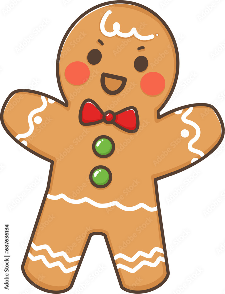 Obraz premium Gingerbread man Cute Cartoon