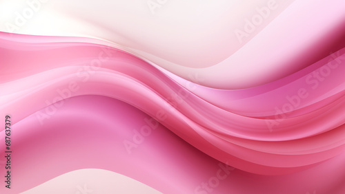 Abstract gentle pink waves design with smooth curves and soft shadows on clean modern background. Fluid gradient motion of dynamic lines on minimal backdrop