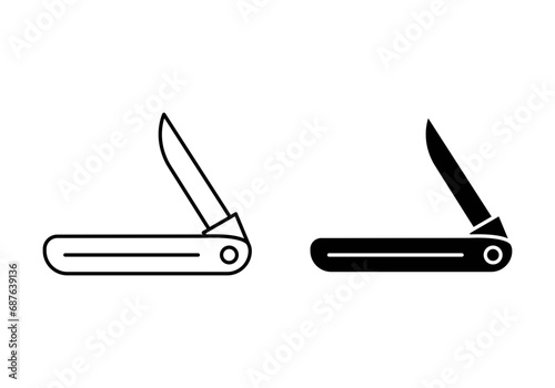 Pocket knife vector icon set. vector illustration photo