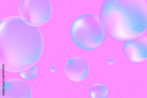 Abstract modern realistic gradient bubbles for wallpaper design. 3D gradient background. Drawing style. Trendy vector style.