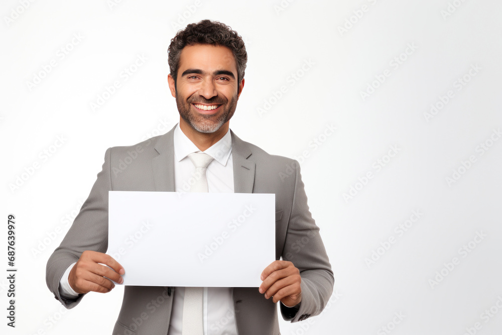 Young indian businessman showing empty board Young indian businessman showing empty board