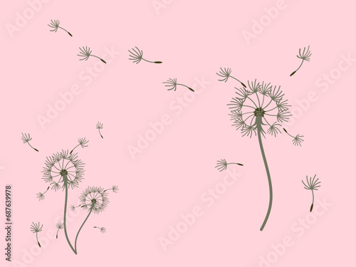 Abstract dandelion background design  great design for any purpose. Natural beauty. Brochure layout template background. natural wind. Spring banner.
