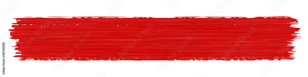 Red line of paint isolated, red smear