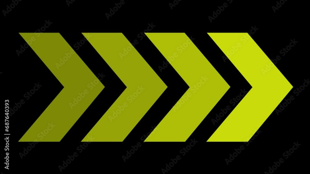 Animated arrows for the overlay video layer. swipe up animation