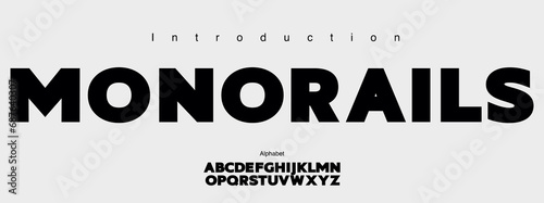 Modern Bold Font. Typography urban style alphabet fonts for fashion, sport, technology, digital, movie, logo design, vector illustration photo