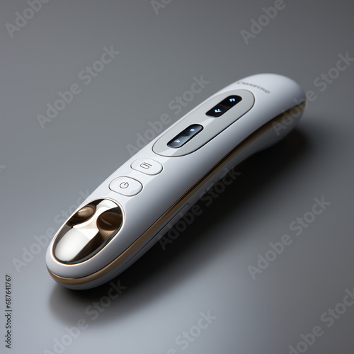 wireless laser presenter is elegantly displayed. The ergonomic design and intuitive controls are highlighted, emphasizing its suitability for presentations. photo