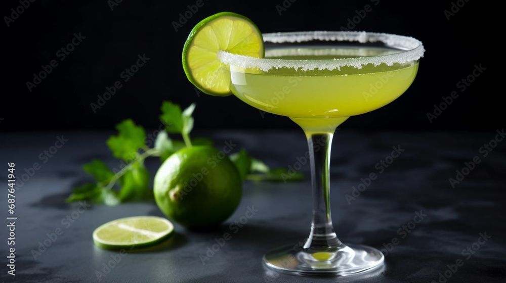 copy space, stockphoto, Margarita cocktail with lime in glass on gray background. Beautiful background for national Margarita day. Happy Margarita day! Background for bar or restaurant. copy space, stockphoto, Margarita cocktail with lime in glass on gray background. Beautiful background for national Margarita day. Happy Margarita day! Background for bar or restaurant.