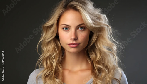 blonde supermodel, long blonde hair, curly hairstyle