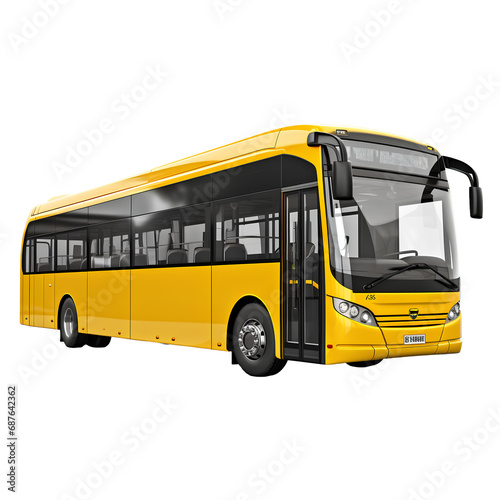 Yellow school bus on transparent background PNG