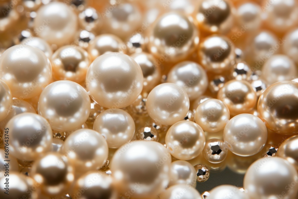 White pearls background, elegant and luxurious, reflecting light with their natural luster, vintage and romantic for weddings, anniversaries, occasions timeless symbol of sophistication and femininity White pearls background, elegant and luxurious, reflecting light with their natural luster, vintage and romantic for weddings, anniversaries, occasions timeless symbol of sophistication and femininity