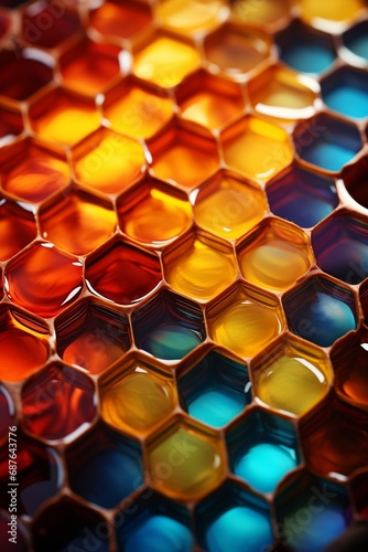 Multicolor honeycomb background for design, wallpaper, brochure