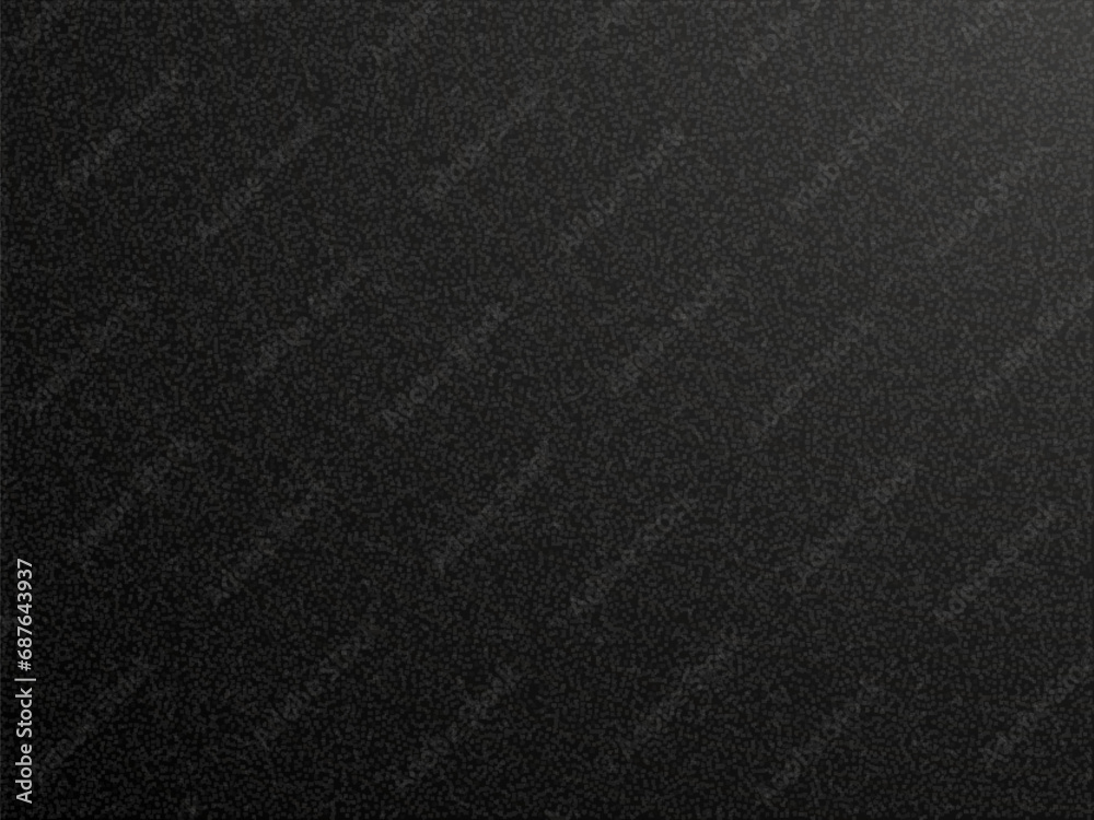 Dark black gradient background, road asphalt grainy texture, grey noise texture blur abstract background, abstract black grain gradation texture, road granular asphalt top view template - vector