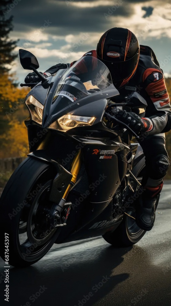 biker on motorcycle biker on motorcycle