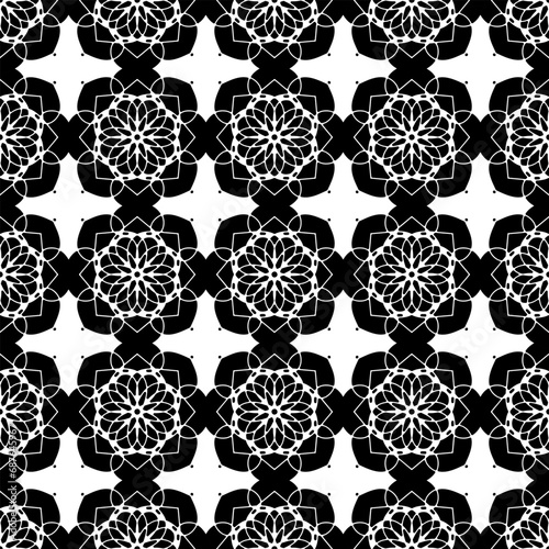 monochrome black and white floral ornament. lace seamless pattern. stencil. print. template. decor. stencil.