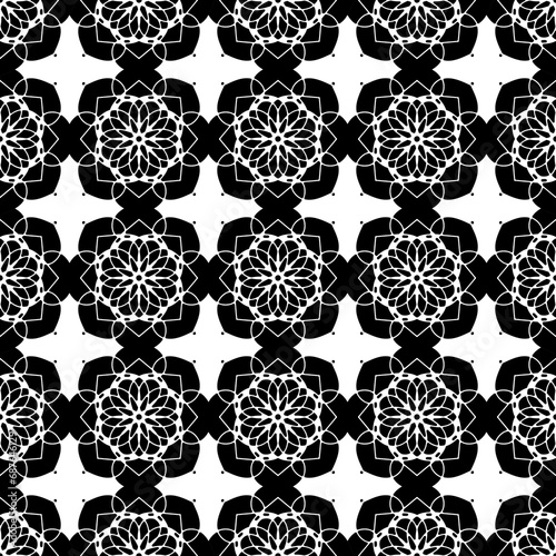 monochrome black and white floral ornament. lace seamless pattern. stencil. print. template. decor. stencil.