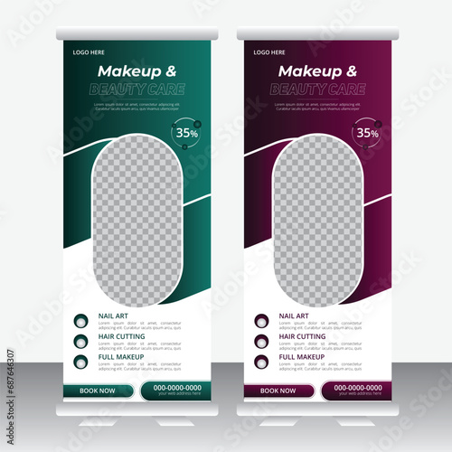 Makeup Roll Up Banner Design. Modern and Stylish.