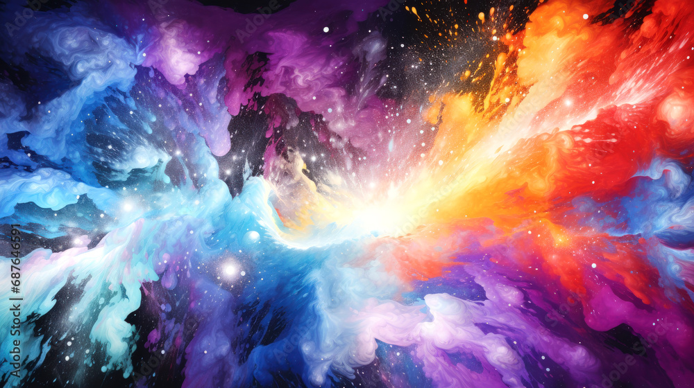 Wave canvas with multi-layer paint in the form of multi-colored fairy waves, energetic feel. Wave canvas with multi-layer paint in the form of multi-colored fairy waves, energetic feel.