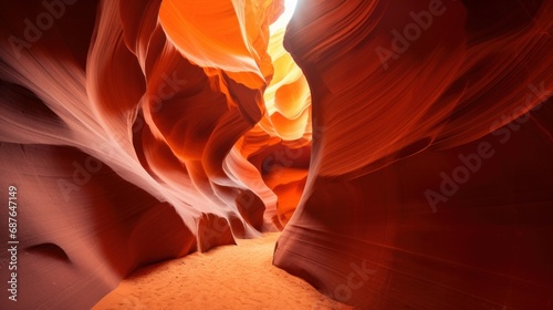 A stunning slot canyon famously known as Owl Canyon, located in the vicinity of Page, Arizona, exhibiting its magnificent natural formations and vibrant hues in the United States of America. photo