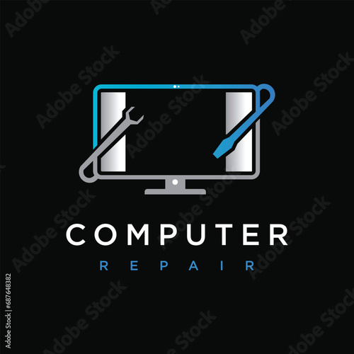 computer logo design element vector with modern concept