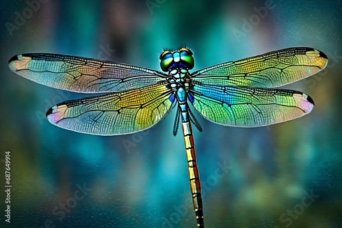 Shimmering dragonfly wing blue and green  © Zafar