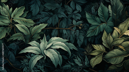 Lush Greenery Close-Up: Captivating Plant Leaves with Intricate Details and Textures