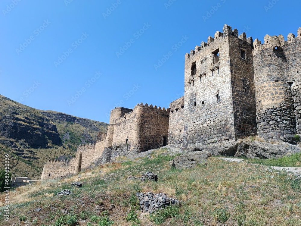 old castle in the mountains, Khertvisi Castle Georgia