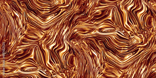 Shiny gold foil seamless vector pattern. Bright metallic background texture